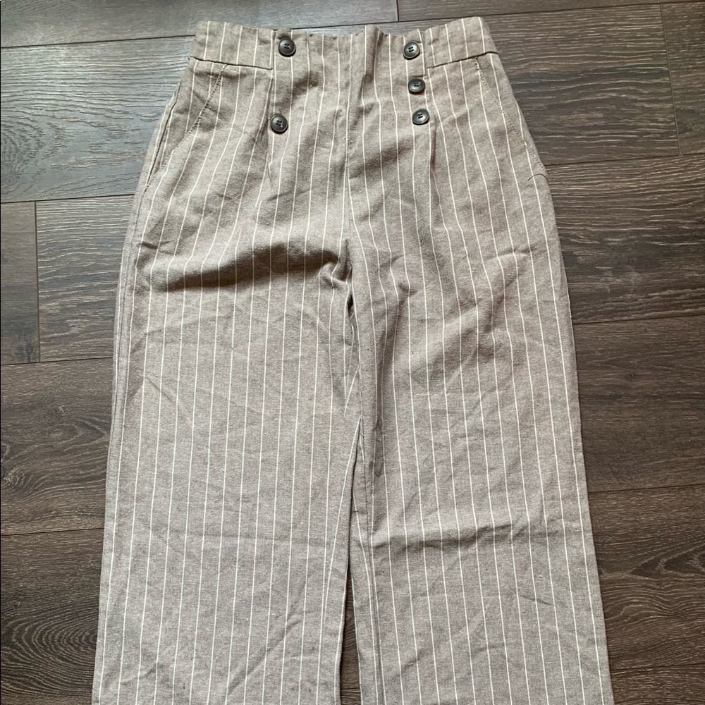 High waisted linen trousers